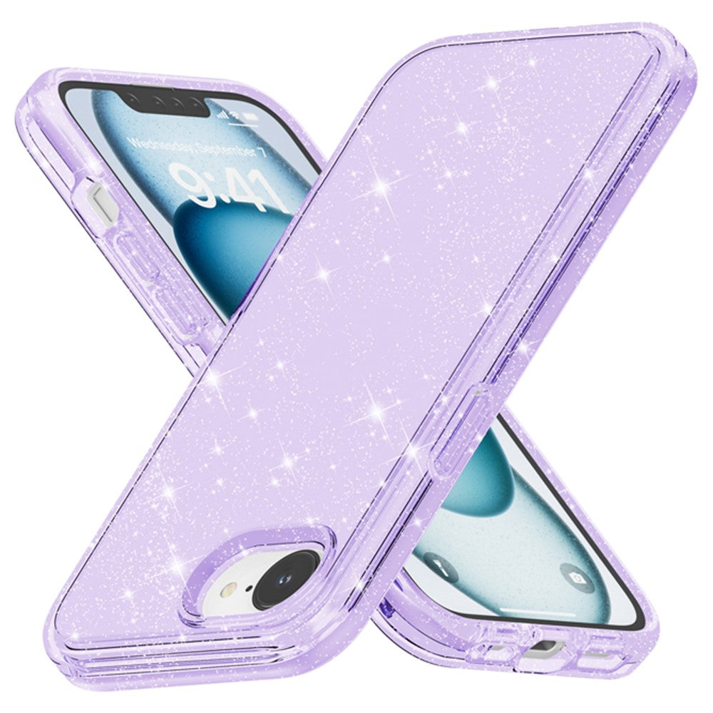 For iPhone 17th / 16th Case Thickened Shockproof TPU + PC Glitter Back Cover