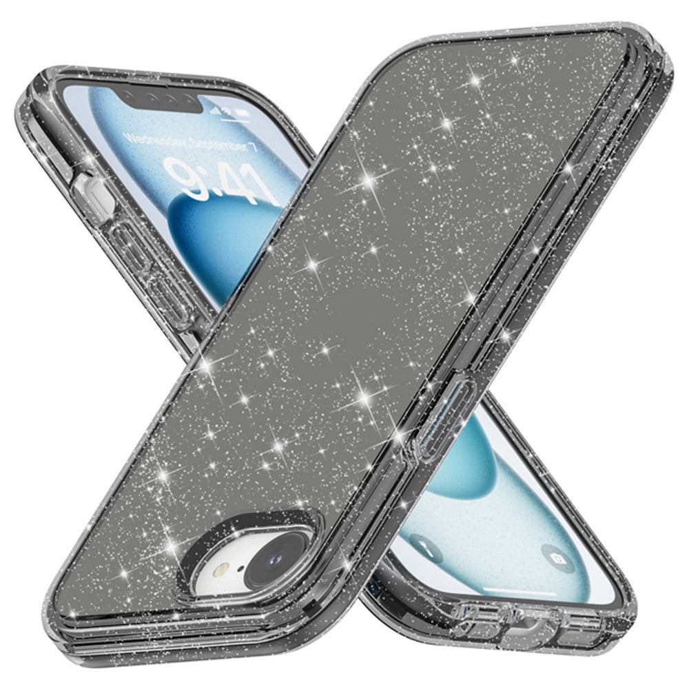 For iPhone 17th / 16th Case Thickened Shockproof TPU + PC Glitter Back Cover