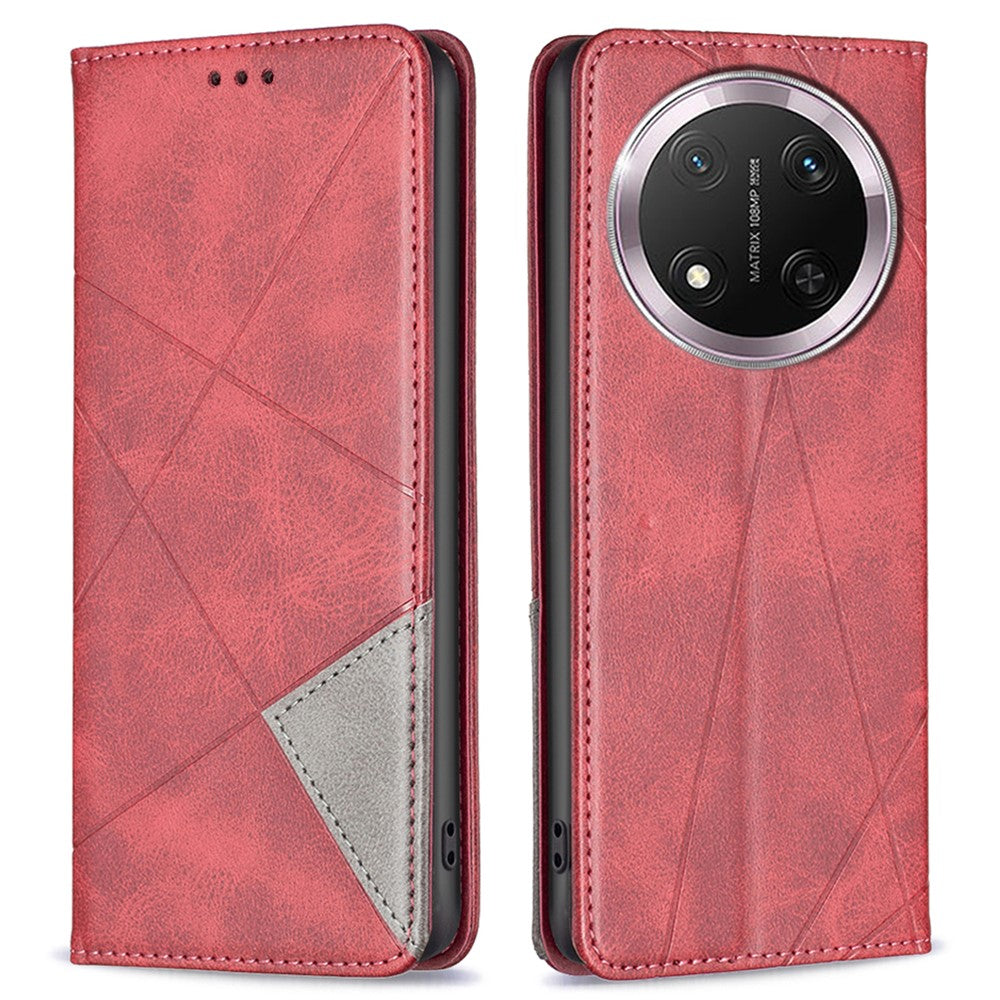 For Honor Magic7 Lite 5G / X9c 5G / X60 Pro 5G Case Card Slots Geometry Imprint Leather Phone Cover
