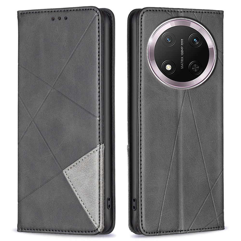 For Honor Magic7 Lite 5G / X9c 5G / X60 Pro 5G Case Card Slots Geometry Imprint Leather Phone Cover