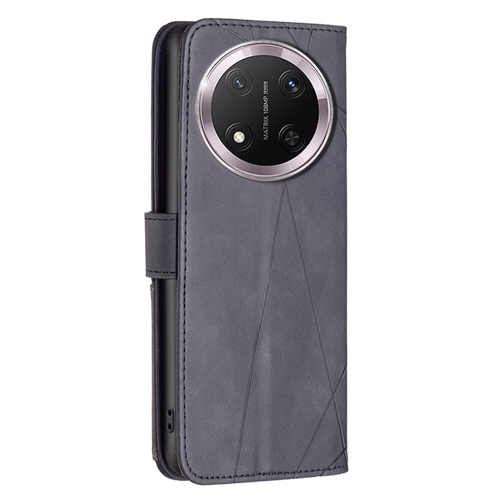 BINFEN COLOR For Honor Magic7 Lite 5G / X9c 5G / X60 Pro 5G Phone Cases Wallet Stand Geometry Imprint Leather Cover