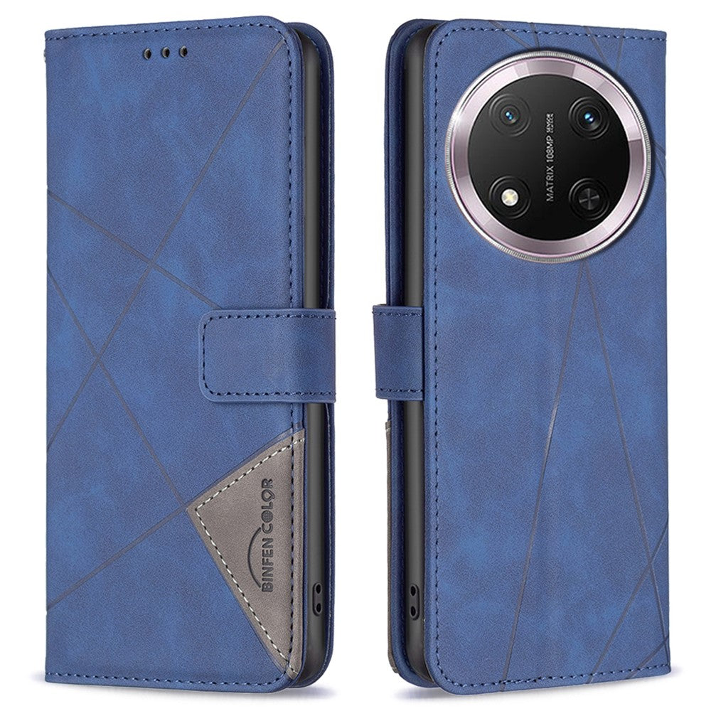 BINFEN COLOR For Honor Magic7 Lite 5G / X9c 5G / X60 Pro 5G Phone Cases Wallet Stand Geometry Imprint Leather Cover