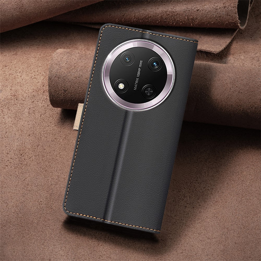 BINFEN COLOR BF33 for Honor Magic7 Lite 5G / X9c 5G / X60 Pro 5G Leather Case Splicing Color RFID Blocking