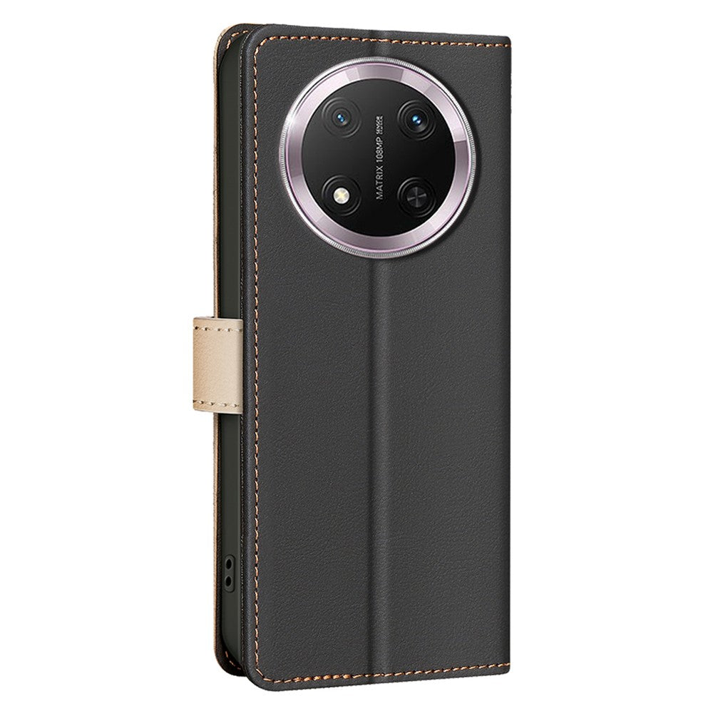 BINFEN COLOR BF33 for Honor Magic7 Lite 5G / X9c 5G / X60 Pro 5G Leather Case Splicing Color RFID Blocking