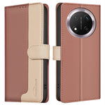 BINFEN COLOR BF33 for Honor Magic7 Lite 5G / X9c 5G / X60 Pro 5G Leather Case Splicing Color RFID Blocking