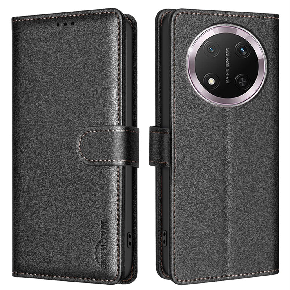 BINFEN COLOR BF32 For Honor Magic7 Lite 5G / X9c 5G / X60 Pro 5G Leather Case Wallet RFID Blocking Phone Cover