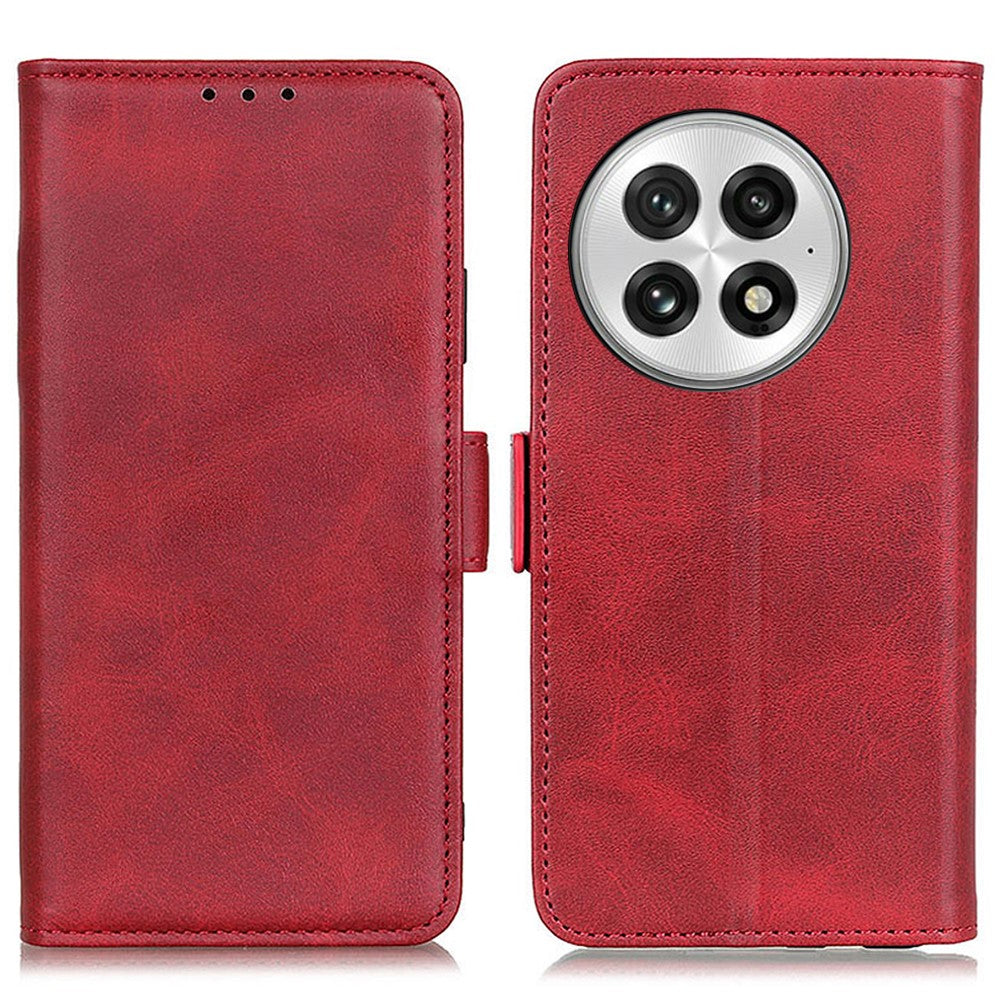 For OnePlus 13 Case Stand Cowhide Texture PU Leather Phone Cover