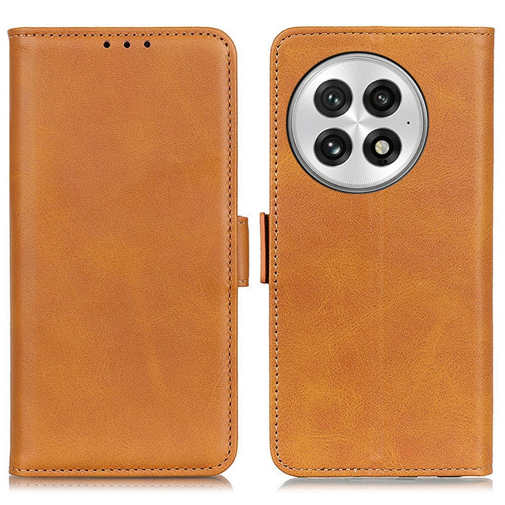 For OnePlus 13 Case Stand Cowhide Texture PU Leather Phone Cover
