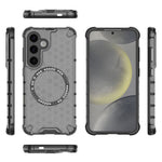 For Samsung Galaxy S25 Magnetic Case Honeycomb Design TPU+PC Phone Cover