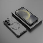 For Samsung Galaxy S25 Magnetic Case Honeycomb Design TPU+PC Phone Cover