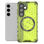 For Samsung Galaxy S25 Magnetic Case Honeycomb Design TPU+PC Phone Cover