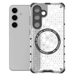 For Samsung Galaxy S25 Magnetic Case Honeycomb Design TPU+PC Phone Cover