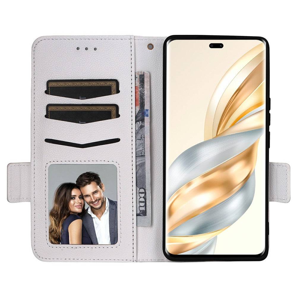 Leather Case with Wrist Strap for Honor X9c 5G / Magic7 Lite 5G / X60 Pro 5G Litchi Texture Wallet Phone Cover