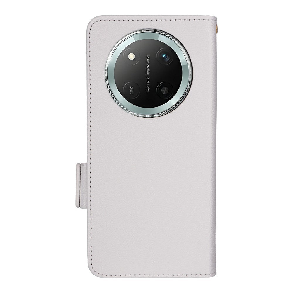 Leather Case with Wrist Strap for Honor X9c 5G / Magic7 Lite 5G / X60 Pro 5G Litchi Texture Wallet Phone Cover