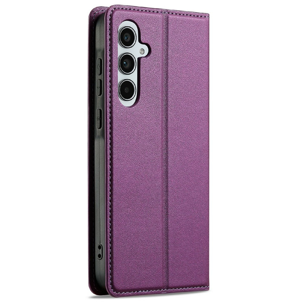 LC.IMEEKE L1 Series for Samsung Galaxy S25 Case PU Leather Wallet Stand Protective Phone Cover
