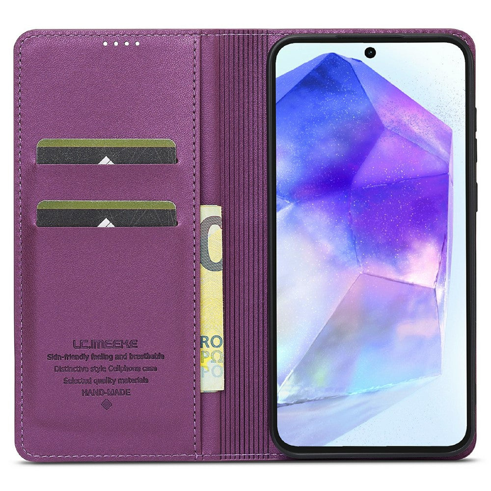 LC.IMEEKE L1 Series for Samsung Galaxy S25 Case PU Leather Wallet Stand Protective Phone Cover