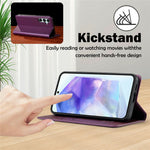 LC.IMEEKE L1 Series for Samsung Galaxy S25 Case PU Leather Wallet Stand Protective Phone Cover