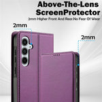 LC.IMEEKE L1 Series for Samsung Galaxy S25 Case PU Leather Wallet Stand Protective Phone Cover