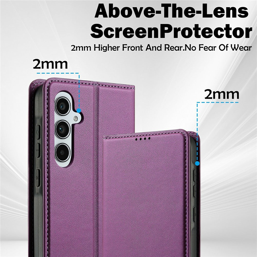 LC.IMEEKE L1 Series for Samsung Galaxy S25 Case PU Leather Wallet Stand Protective Phone Cover