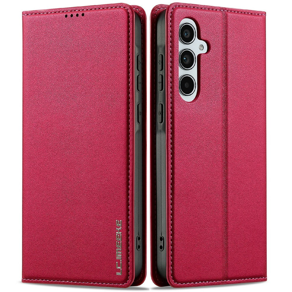 LC.IMEEKE L1 Series for Samsung Galaxy S25 Case PU Leather Wallet Stand Protective Phone Cover