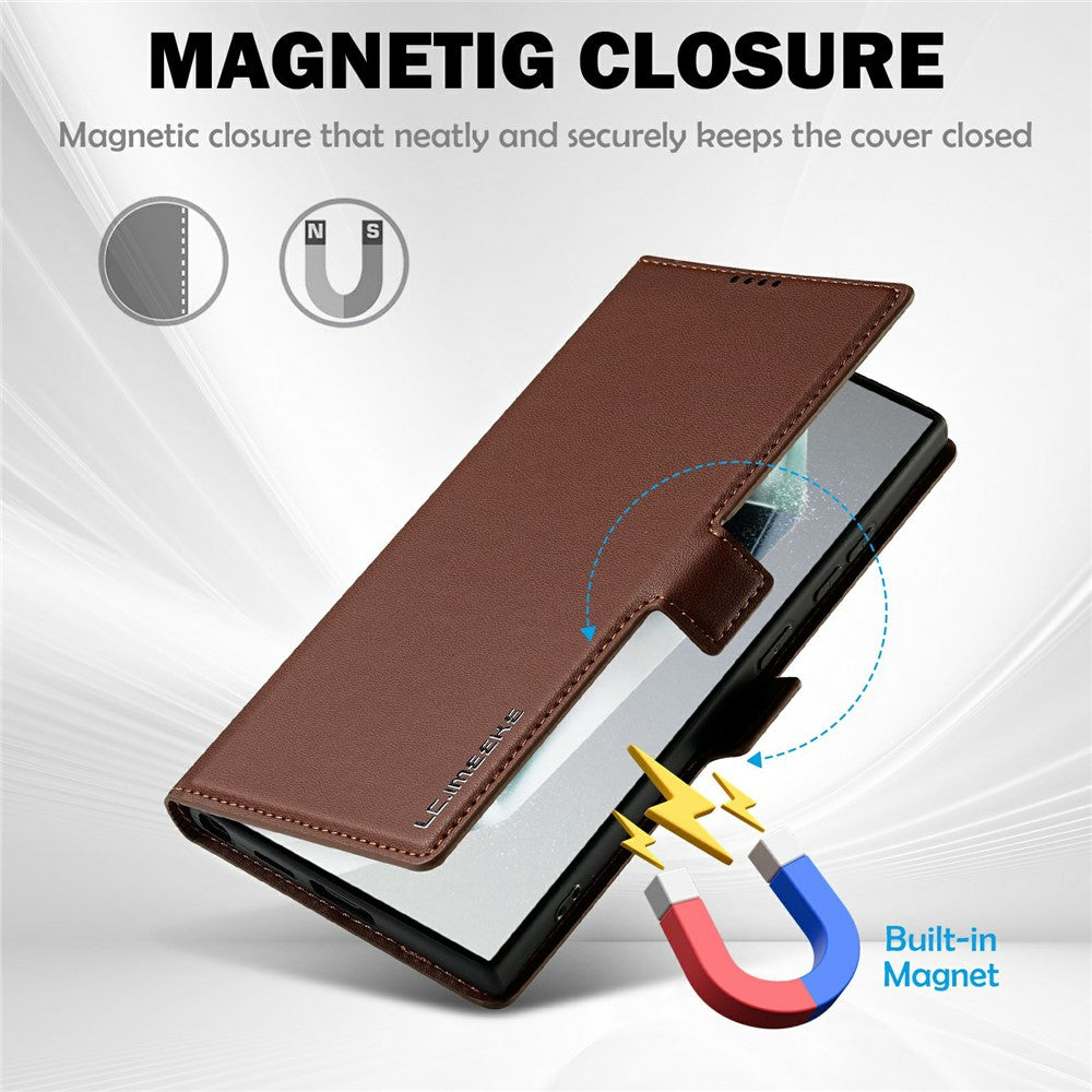 LC.IMEEKE L1-serien til Samsung Galaxy S25 Ultra, PU-lædercover, pungcover, beskyttende mobilcover