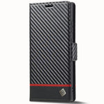 LC.IMEEKE etui til Samsung Galaxy S25 Ultra med kulfibertekstur, mobilcover, stativ og kortholder