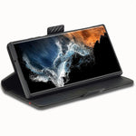 LC.IMEEKE etui til Samsung Galaxy S25 Ultra med kulfibertekstur, mobilcover, stativ og kortholder