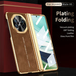 For Huawei Mate X3 4G Phone Case with Tempered Glass Film Electroplating Leather+PC Mobile Cover