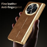For Huawei Mate X3 4G Phone Case with Tempered Glass Film Electroplating Leather+PC Mobile Cover