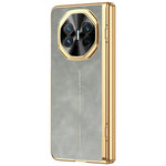 For Huawei Mate X3 4G Phone Case with Tempered Glass Film Electroplating Leather+PC Mobile Cover