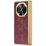 For Huawei Mate X3 4G Phone Case with Tempered Glass Film Electroplating Leather+PC Mobile Cover