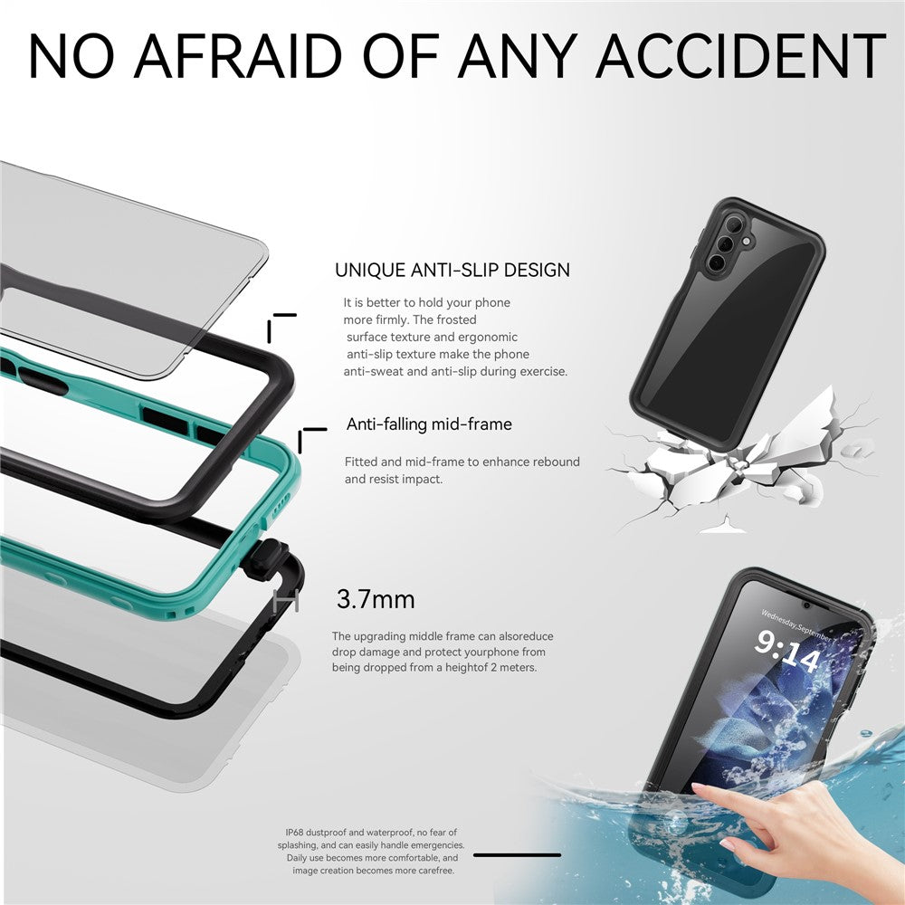 REDPEPPER For Samsung Galaxy A16 5G / 4G Case IP68 Waterproof PC+TPU Phone Cover