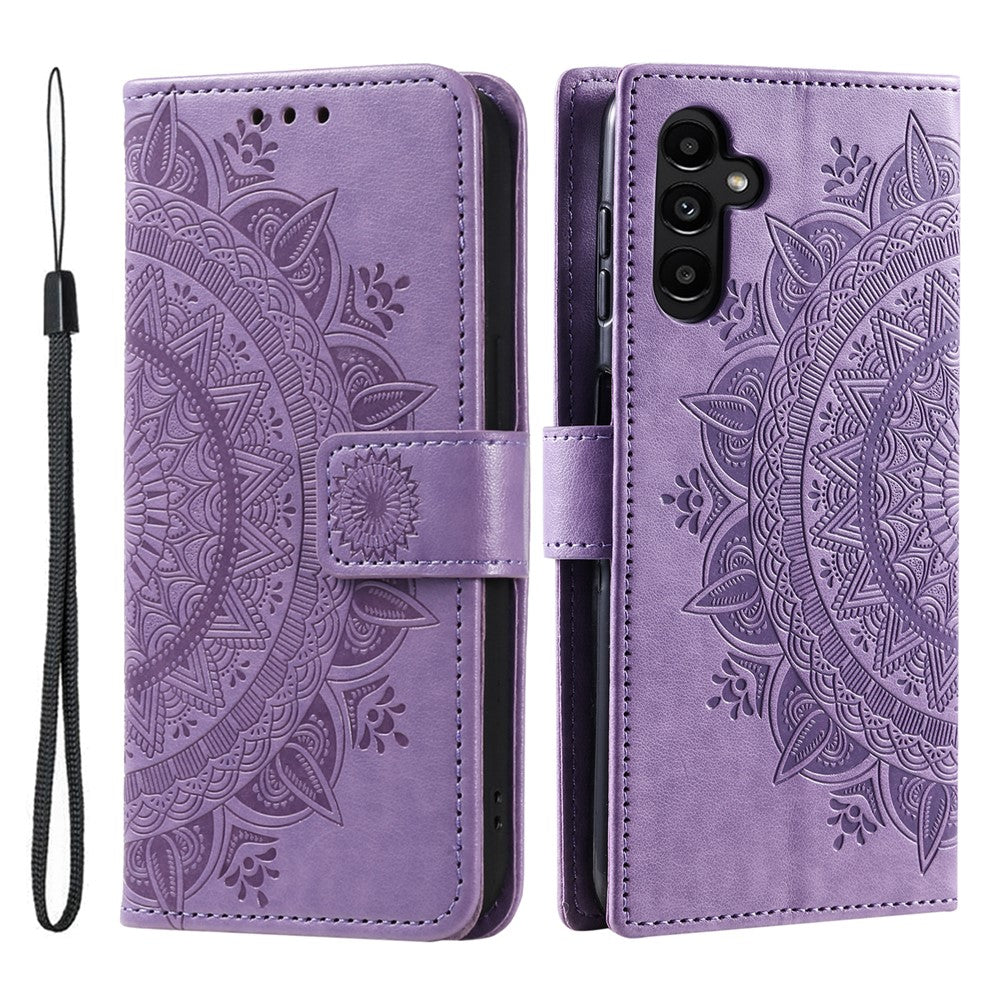 Til Samsung Galaxy A56 5G Etui Præget Totem PU Læder Pung Stativ Telefoncover