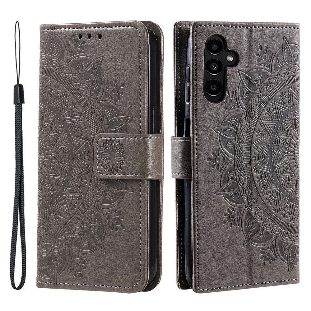 Til Samsung Galaxy A56 5G Etui Præget Totem PU Læder Pung Stativ Telefoncover