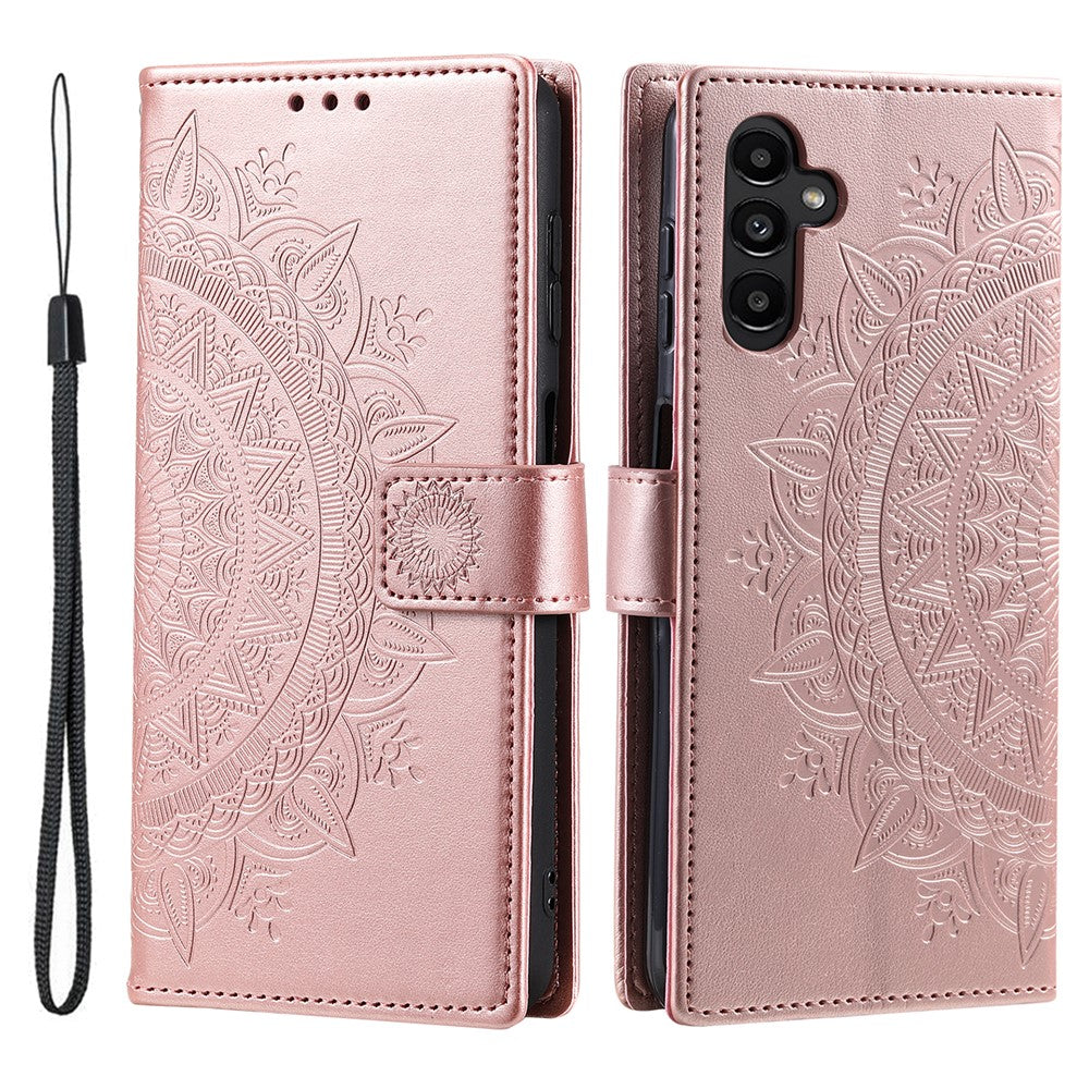 Til Samsung Galaxy A56 5G Etui Præget Totem PU Læder Pung Stativ Telefoncover