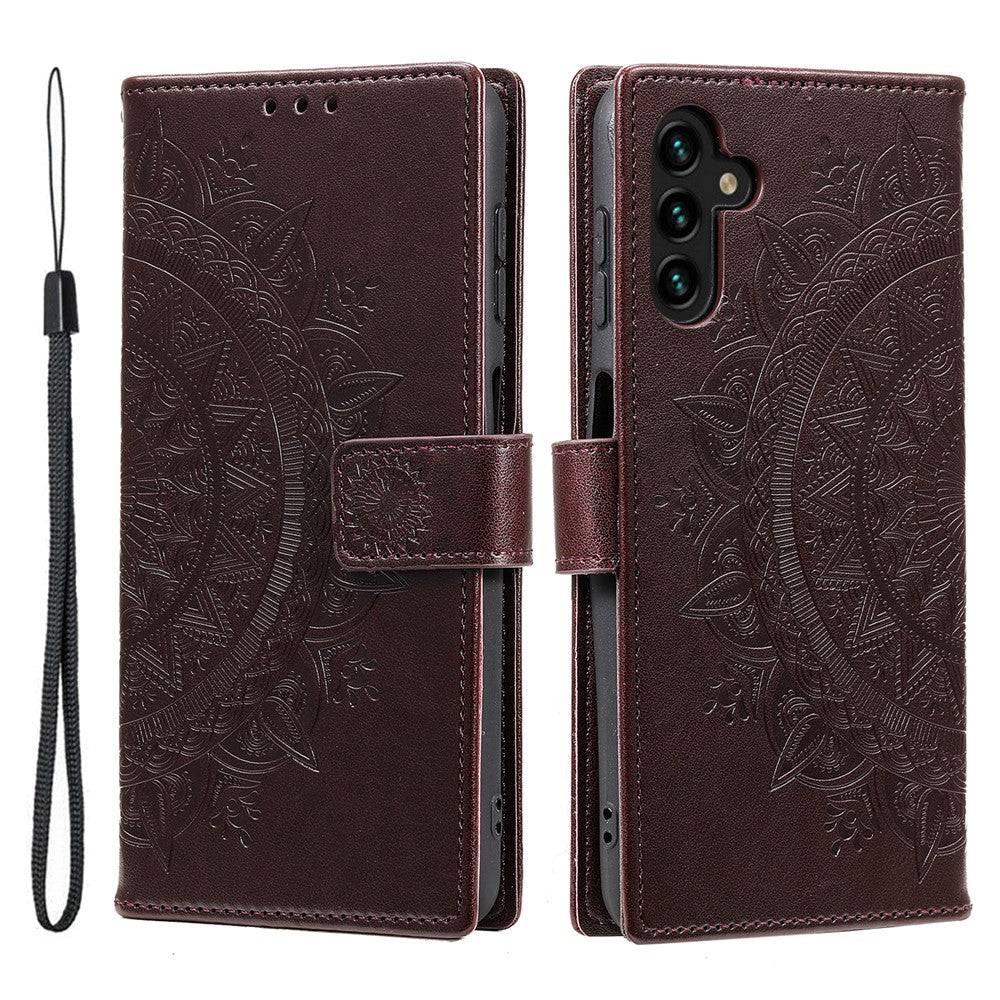 Til Samsung Galaxy A56 5G Etui Præget Totem PU Læder Pung Stativ Telefoncover