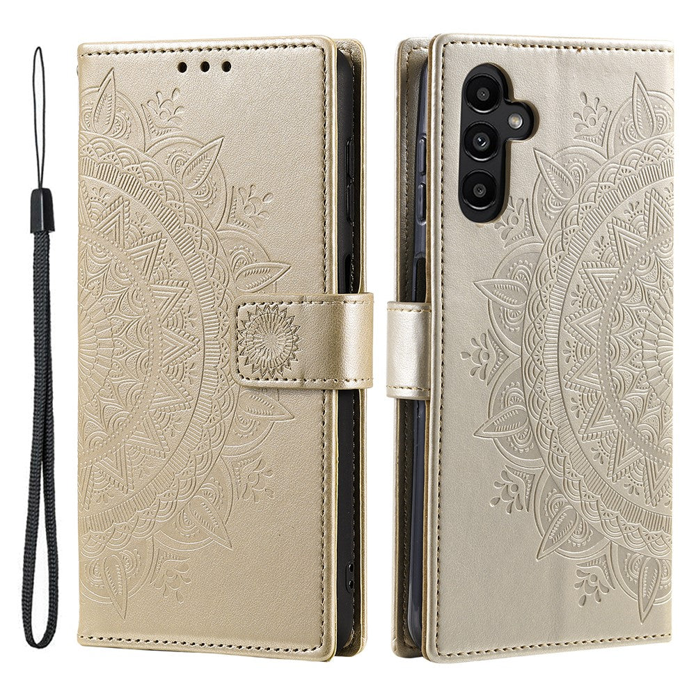 Til Samsung Galaxy A56 5G Etui Præget Totem PU Læder Pung Stativ Telefoncover