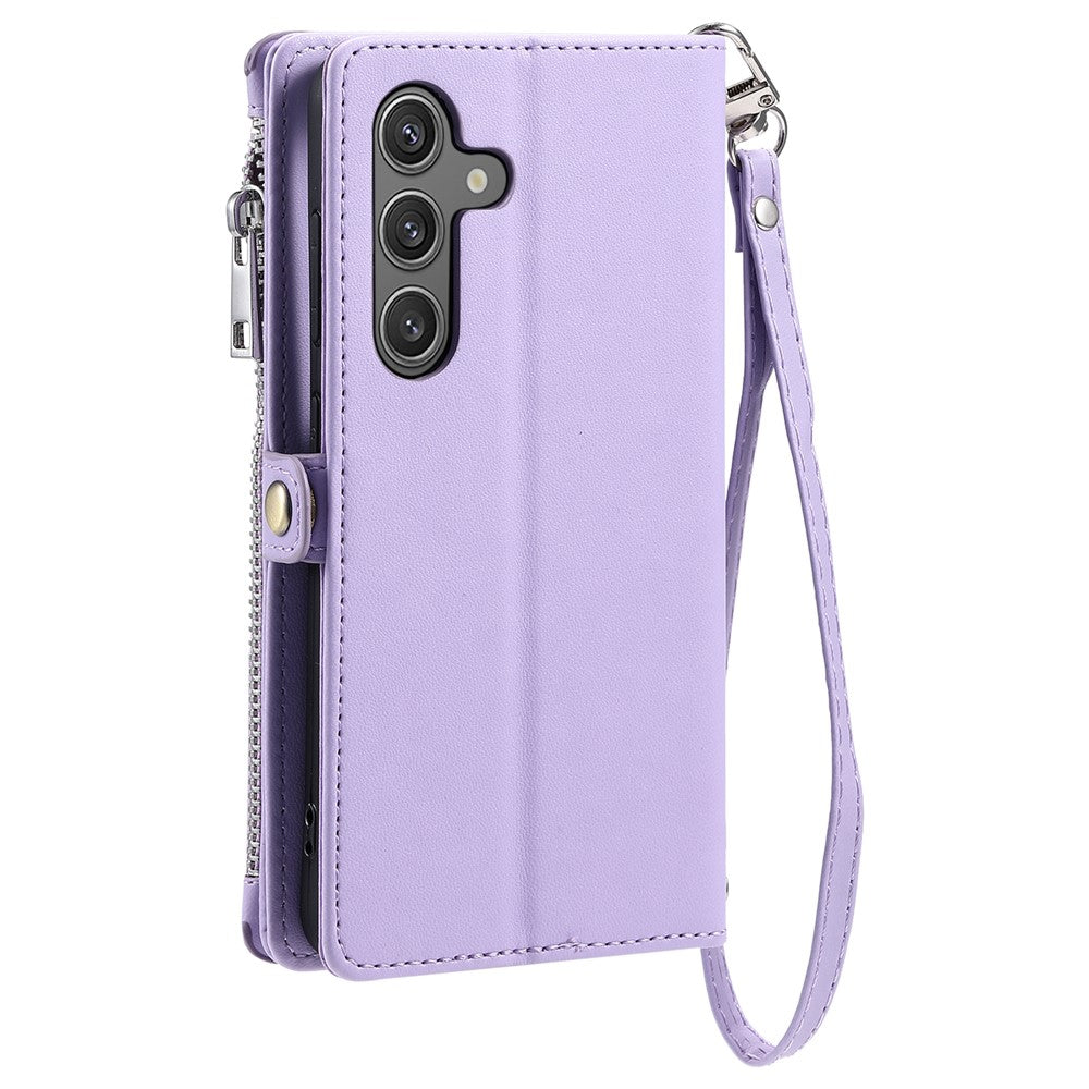 015 Style For Samsung Galaxy A56 5G Case TPU+PU Leather Wallet Phone Cover with Straps