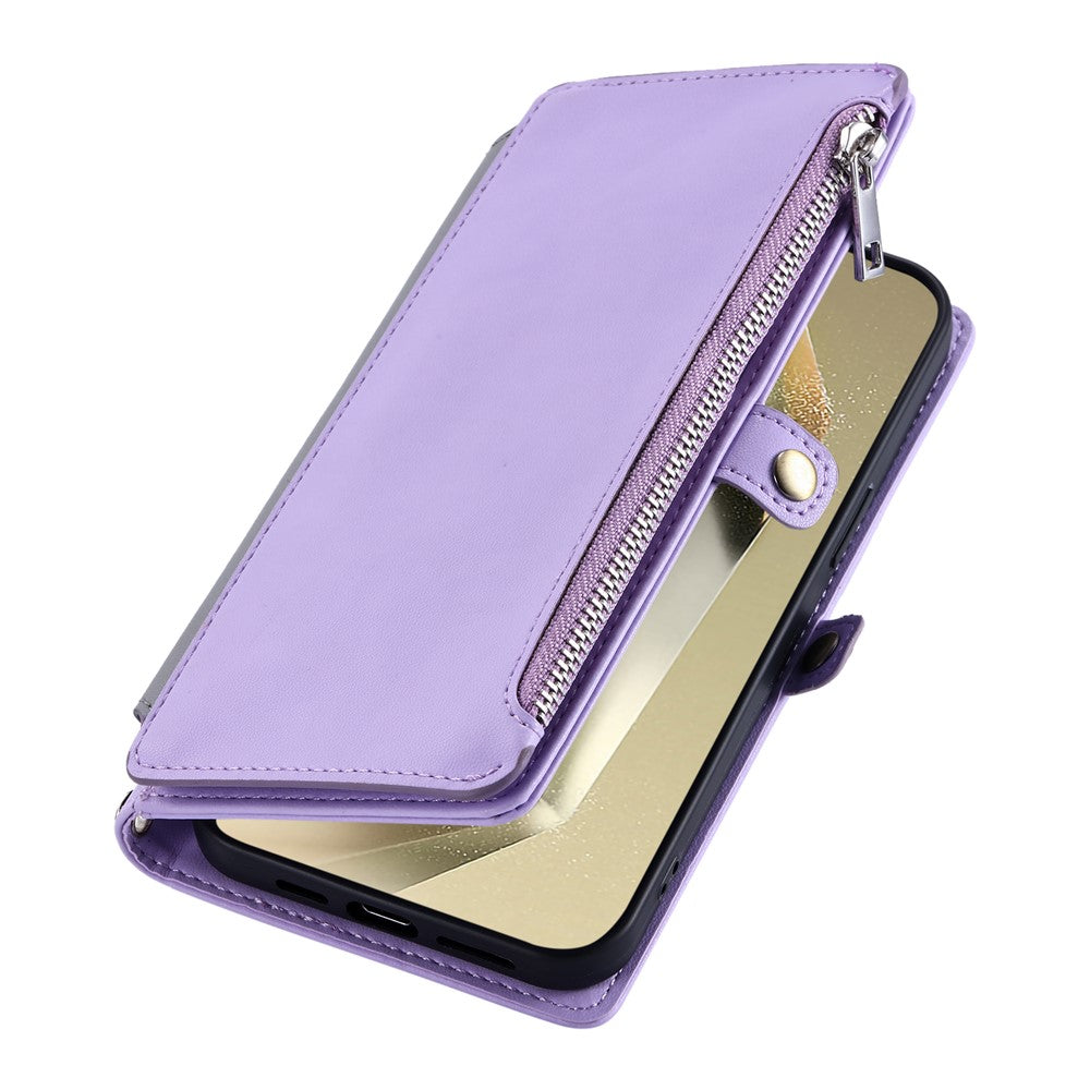 015 Style For Samsung Galaxy A56 5G Case TPU+PU Leather Wallet Phone Cover with Straps
