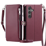 015 Style For Samsung Galaxy A56 5G Case TPU+PU Leather Wallet Phone Cover with Straps