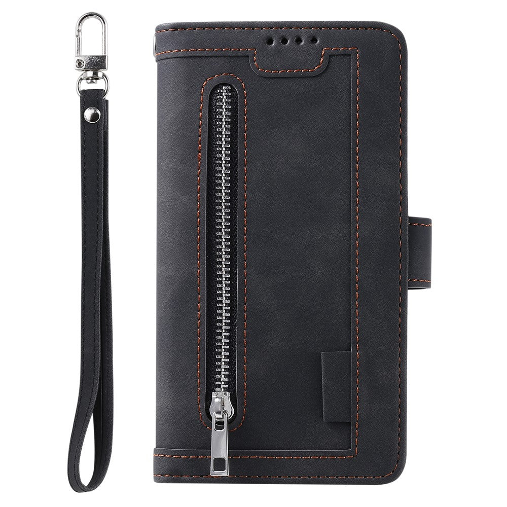 For Samsung Galaxy A56 5G Case PU Leather Phone Cover with Zipper Wallet 9 Card Slots