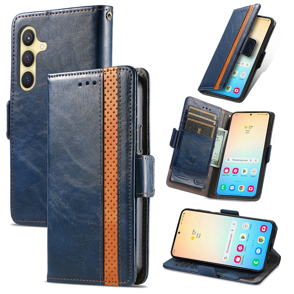 CASENEO Til Samsung Galaxy S25 Telefoncovers PU Læder Cover Stand med RFID-blokerende Pung