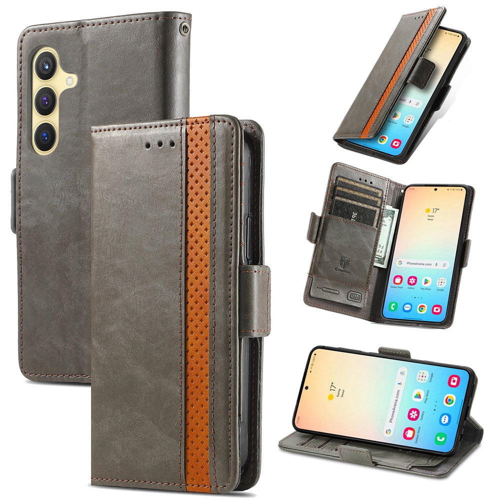 CASENEO Til Samsung Galaxy S25 Telefoncovers PU Læder Cover Stand med RFID-blokerende Pung