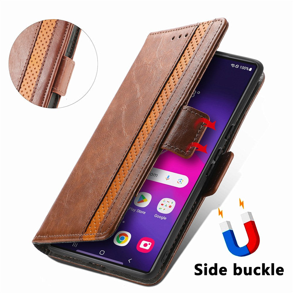 CASENEO För Samsung Galaxy S25 Ultra Mobilskal PU Läderfodral Stativ med RFID-blockerande Plånbok