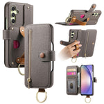 Til Samsung Galaxy A05s 4G Cover RFID Blokerende Lynlås Pung PU Læder Mobilcover