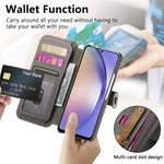 Til Samsung Galaxy A05s 4G Cover RFID Blokerende Lynlås Pung PU Læder Mobilcover