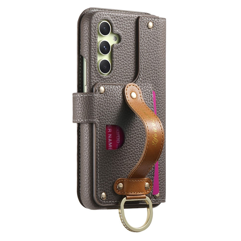 Til Samsung Galaxy A05s 4G Cover RFID Blokerende Lynlås Pung PU Læder Mobilcover