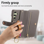 Til Samsung Galaxy A05s 4G Cover RFID Blokerende Lynlås Pung PU Læder Mobilcover