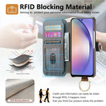 Til Samsung Galaxy A05s 4G Cover RFID Blokerende Lynlås Pung PU Læder Mobilcover
