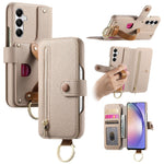 For Samsung Galaxy A25 5G (Global) (161.0 x 76.5 x 8.3mm) Case RFID Blocking Zipper Wallet PU Leather Mobile Cover